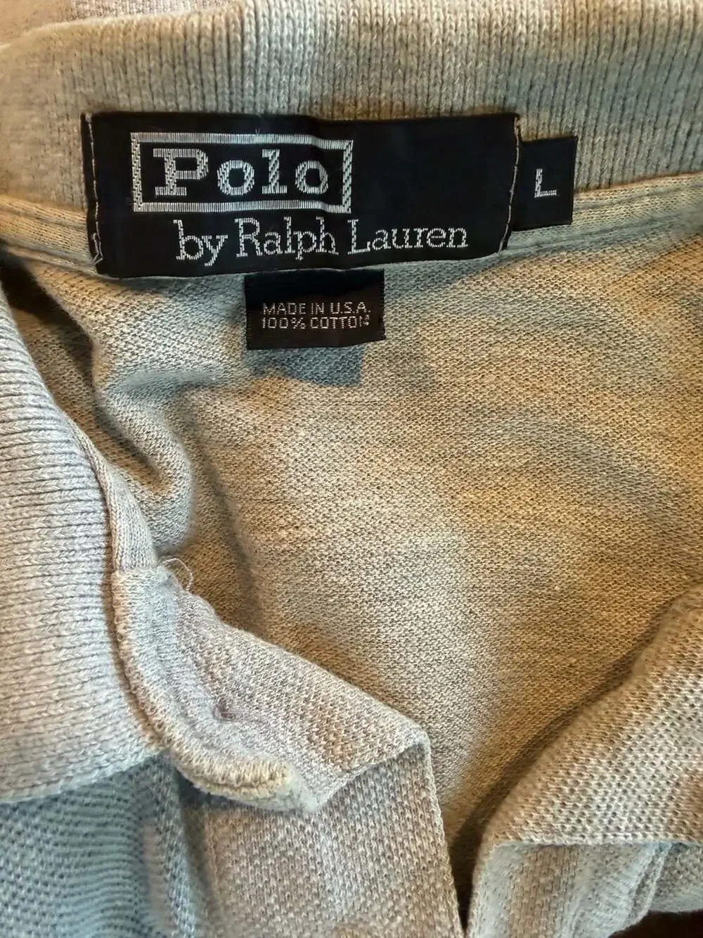 Vintage Polo by Ralph Lauren Men's Gray Short Sleeve 100% Cotton Polo